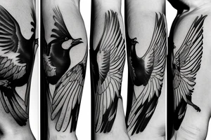Icarus falling, wax wings melting tattoo idea