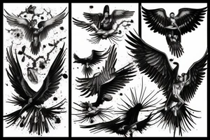 Icarus falling, wax wings melting tattoo idea