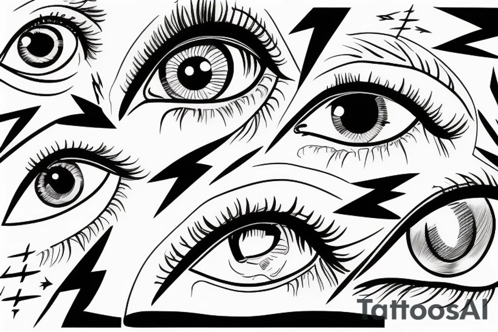 Eyes, lightning tattoo idea