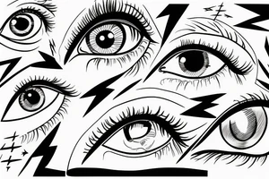 Eyes, lightning tattoo idea