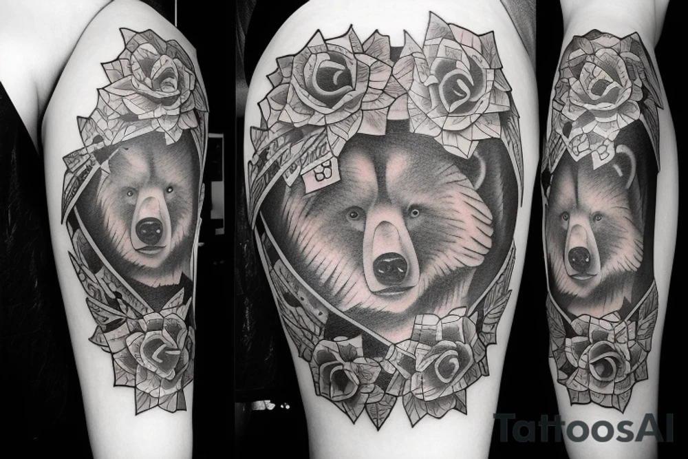 traditional bear old school tattoo idea
