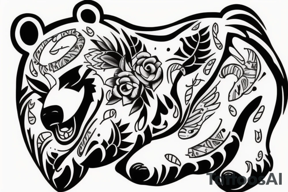 traditional bear old school tattoo idea