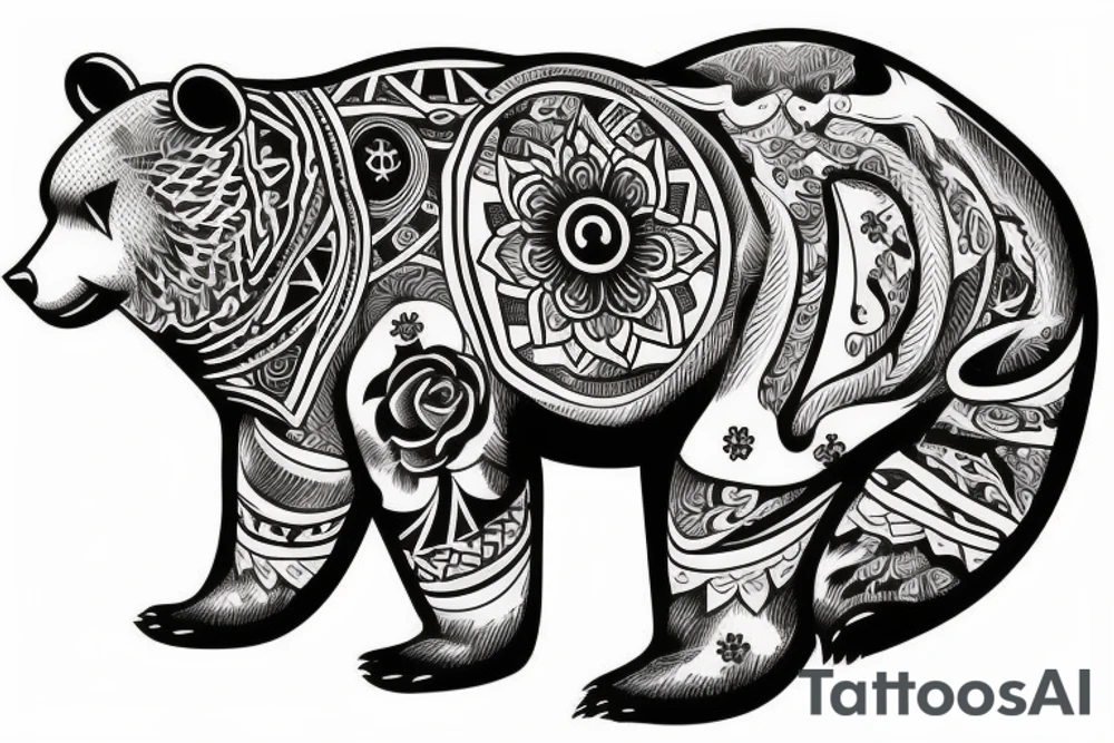traditional bear old school tattoo idea