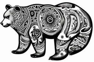 traditional bear old school tattoo idea