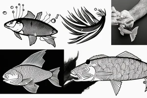 saltwater flyfishing simple tattoo idea