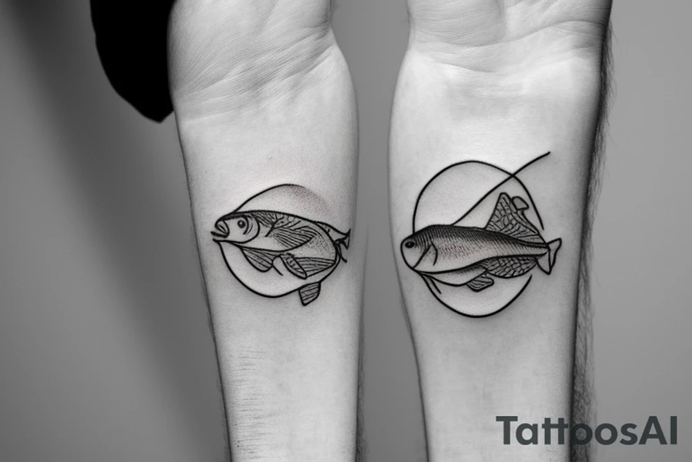 saltwater flyfishing simple tattoo idea