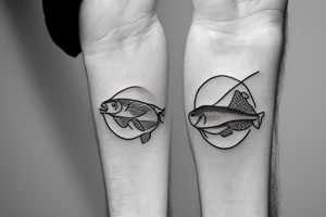 saltwater flyfishing simple tattoo idea