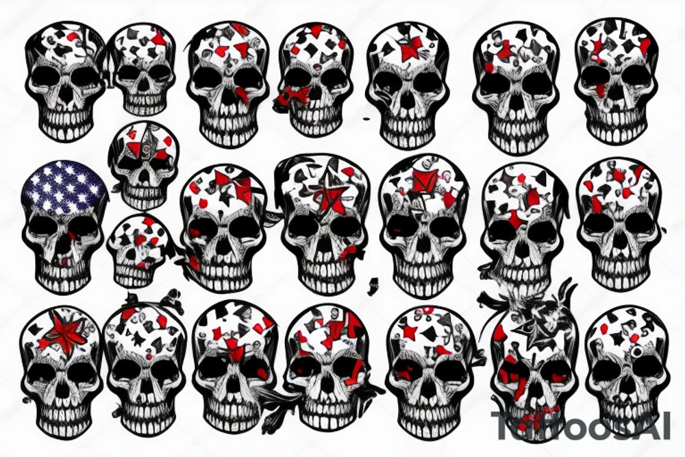 American flag with skull tattoo idea
