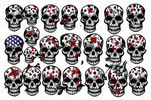 American flag with skull tattoo idea