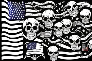American flag with skull tattoo idea