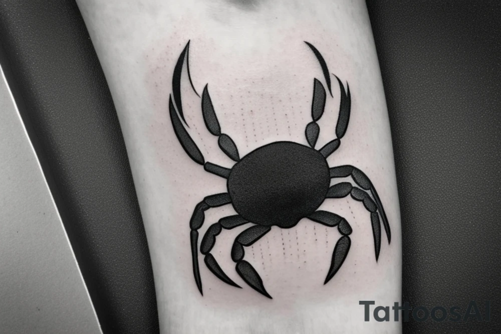 A crab, baitfish, and water symbol tattoo idea