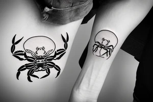 a simple design with the outline of a crab tattoo idea