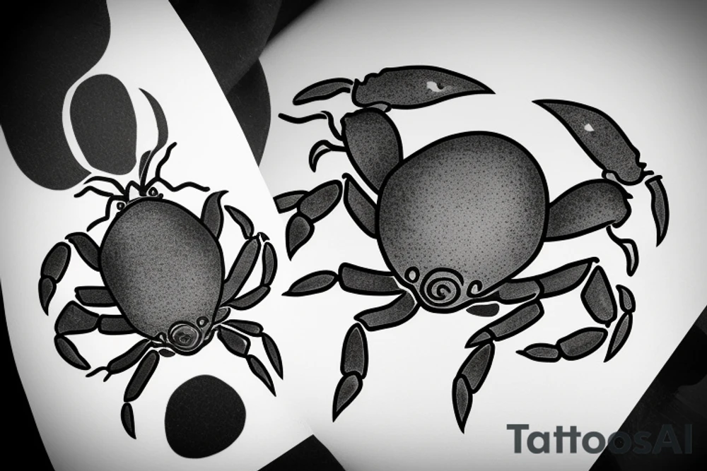 a simple design with the outline of a crab tattoo idea