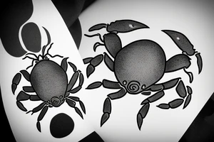 a simple design with the outline of a crab tattoo idea