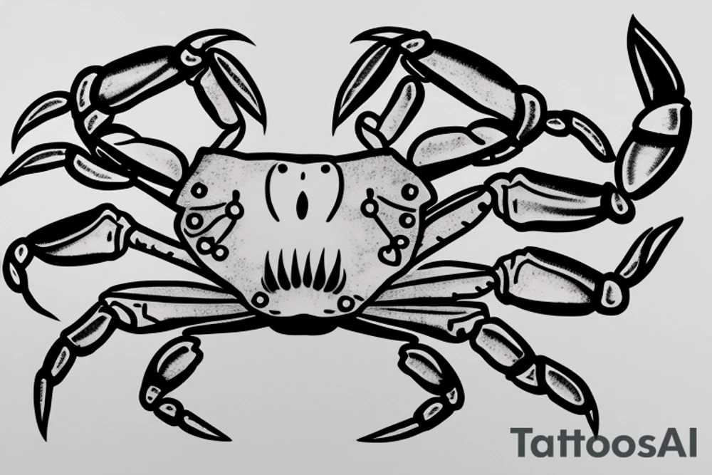a simple outline of a crab tattoo idea