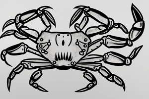 a simple outline of a crab tattoo idea
