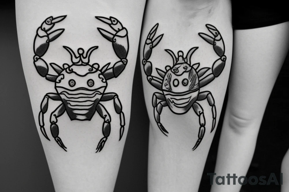 a simple outline of a crab tattoo idea
