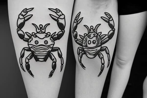 a simple outline of a crab tattoo idea
