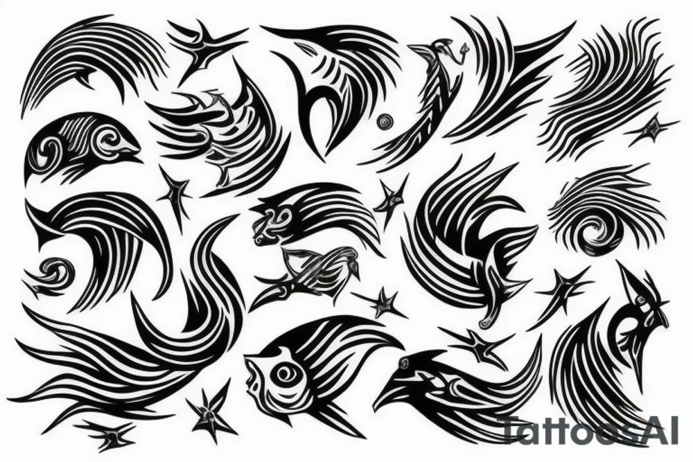 Pisces symbol on fire tattoo idea