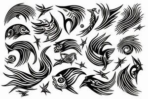 Pisces symbol on fire tattoo idea