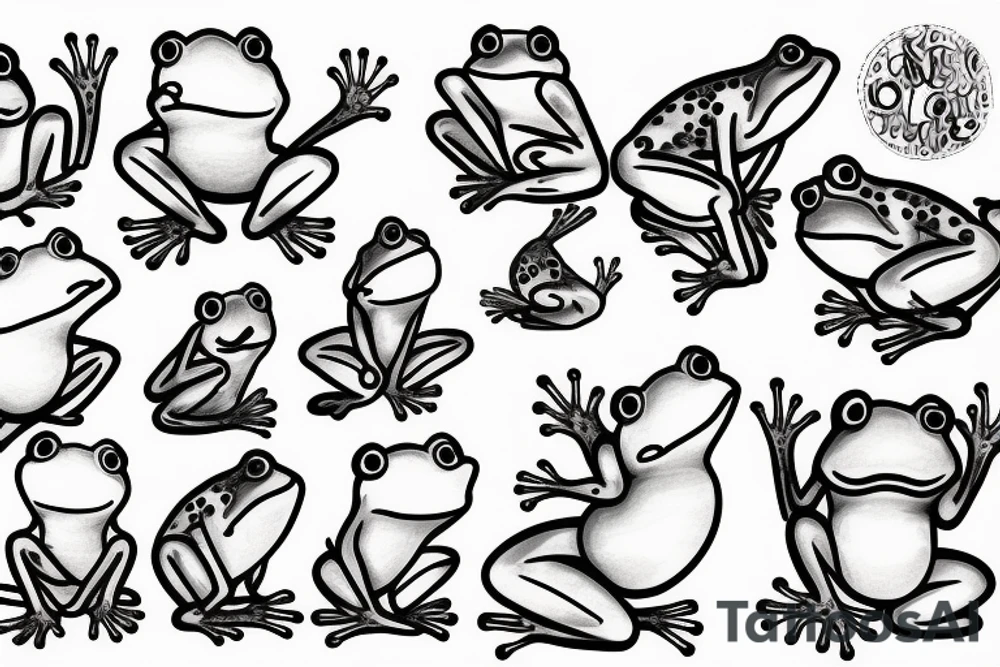 cute frog tattoo idea