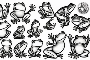 cute frog tattoo idea