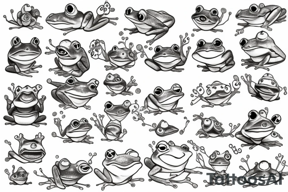 cute frog tattoo idea