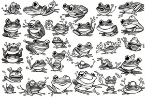cute frog tattoo idea