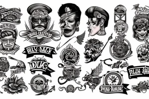punk old-school rock 
 blues delta sailor jerry classic tattoo shop vintage retro nautical tattoo idea