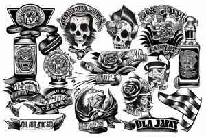 punk old-school rock 
 blues delta sailor jerry classic tattoo shop vintage retro nautical tattoo idea