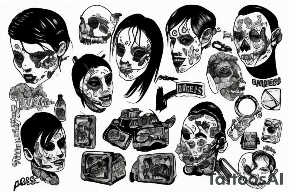 I walk through the ashes of my passions
Reminiscin' with the baggage in my casket tattoo idea
