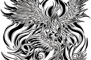 Phoenix rising from the flames tattoo idea