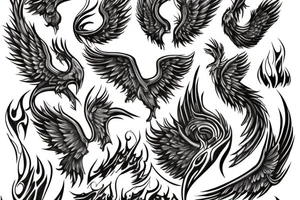 Phoenix rising from the flames tattoo idea