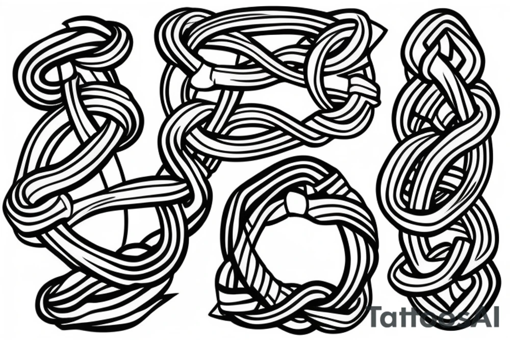 Trident wrapped in rope with square knot tattoo idea