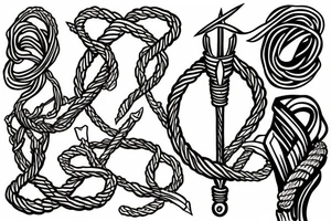 Trident wrapped in rope tattoo idea
