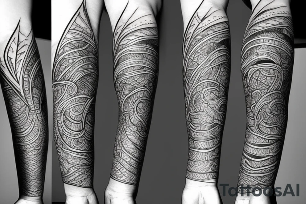 Trident wrapped in rope tattoo idea