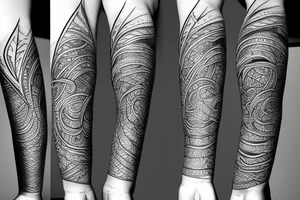 Trident wrapped in rope tattoo idea