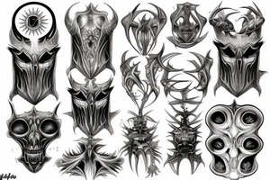 giger style, symmetrical tattoo idea