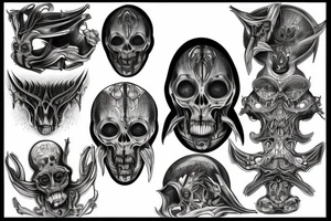 giger style, symmetrical tattoo idea