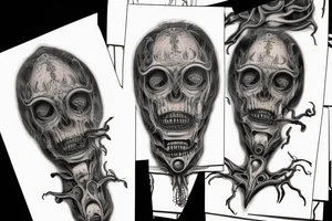 giger style, symmetrical tattoo idea