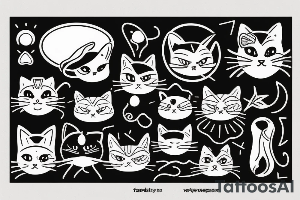 Pair of cats tattoo idea