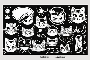 Pair of cats tattoo idea
