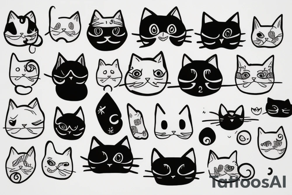 Pair of cats tattoo idea