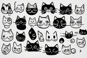 Pair of cats tattoo idea