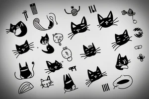 Twin cats tattoo idea