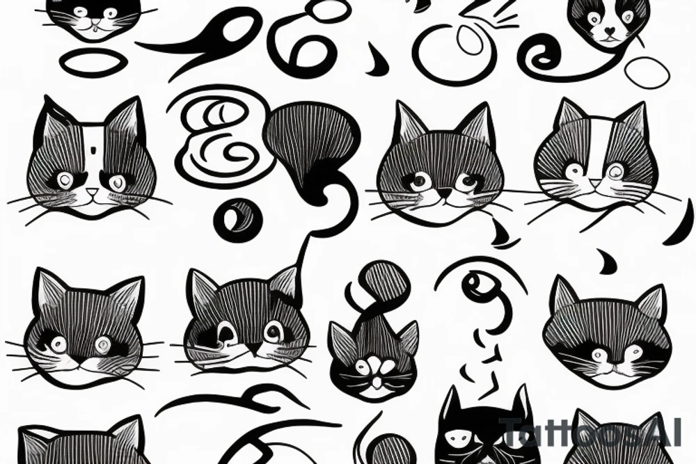 Cat with bell tattoo idea