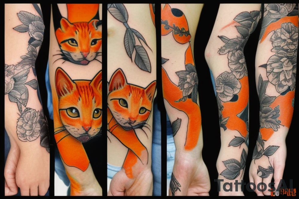 Orange cat tattoo idea