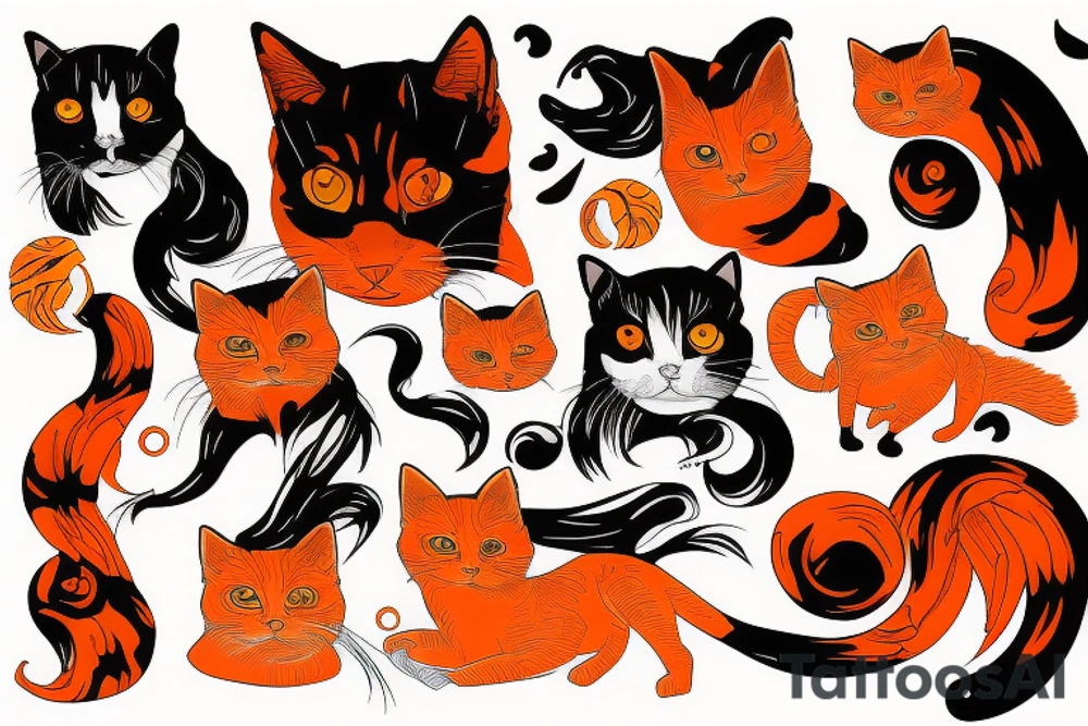 Orange cat tattoo idea