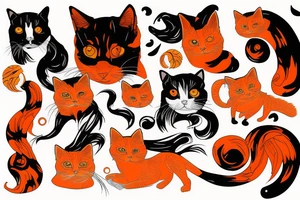 Orange cat tattoo idea