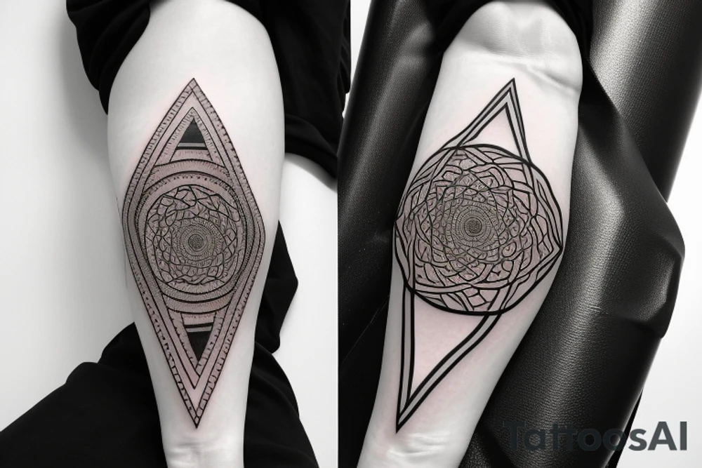 Fibonacci with sacred geometry forearm tattoo idea